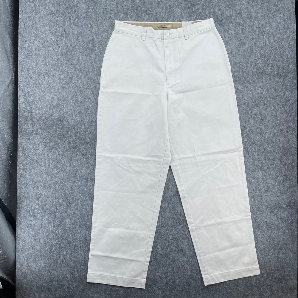 J.Crew Chino Pants Mens 32x30 Stone White Cotton Relaxed Fit
